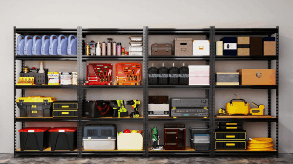 LI JIU HOME Storage Shelves Garage Shelving Heavy Duty 5 Tier Metal Shelving Units for Storage Adjustable Utility Shelf Rack for Kitchen Warehouse Basement 28" W x 11.8" D x 59.8" H, Black - Image 10