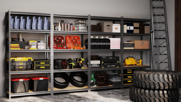LI JIU HOME Storage Shelves Garage Shelving Heavy Duty 5 Tier Metal Shelving Units for Storage Adjustable Utility Shelf Rack for Kitchen Warehouse Basement 28" W x 11.8" D x 59.8" H, Black - Image 9
