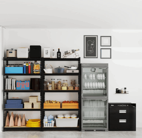 LI JIU HOME Storage Shelves Garage Shelving Heavy Duty 5 Tier Metal Shelving Units for Storage Adjustable Utility Shelf Rack for Kitchen Warehouse Basement 28" W x 11.8" D x 59.8" H, Black - Image 8